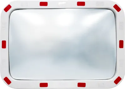 Obrázek produktu pro ECD Německo Dopravní zrcadlo obdélníkové 40x60 cm Odrazky bílo-červené a držák, ABS plast, odolné proti povětrnostním vlivům