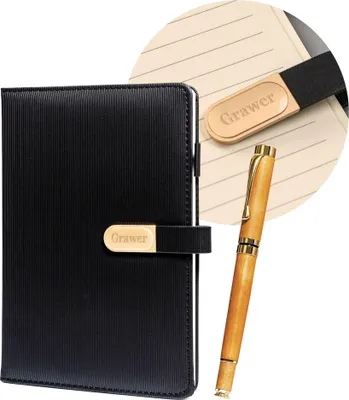 Produktbild von Set aus Stift und Notizbuch PTN 339-NOT-2-3798 schwarz + GRAVURVERSCHLUSS