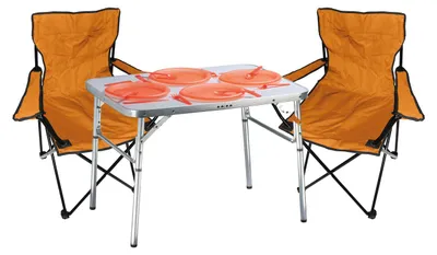 Mojawo 3-teiliges Campingmöbel Set Alu Tragegriff Campingtisch + 2 Anglersessel