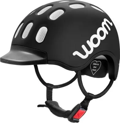 A black woom READY kids helmet.