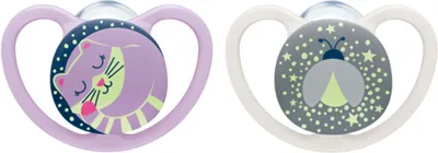 Obrázok produktu pre NUK Silikónový cumlík NIGHT SPACE 0-6M 2ks
