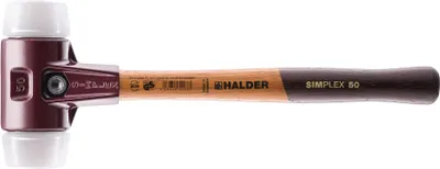 Produktbild von Halder Schonhammer Durchmesser 60mm 1290g Simplex mit Holzstiel Super-Kunststoff weiß - 3007060