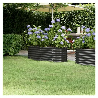 Produktbild von Hochbeet für den Garten, pulverbeschichteter Stahl, 114 x 40 x 36 cm, anthrazit
