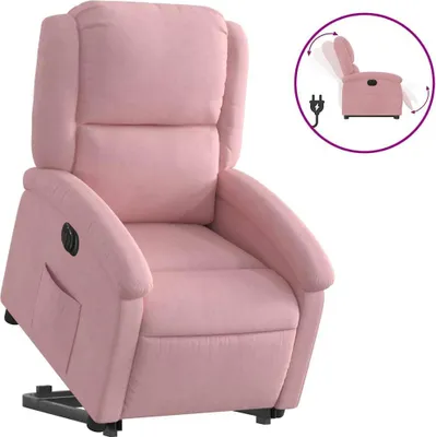 Immagine prodotto di vidaXL Poltrona relax con ausilio elettrico in piedi Velluto rosa