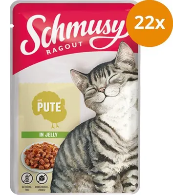 Produktbild von Schmusy Ragout Pute in Jelly, Adult, jede Rasse, Truthahn, 100 g, Getreidefrei, Ohne Soja
