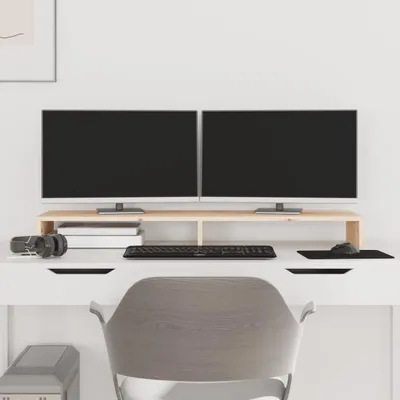 Obrázok produktu pre vidaXL Stojan na monitor 100x27x10 cm z masívneho borovicového dreva