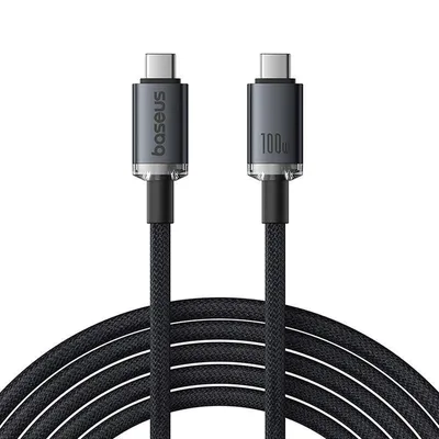 Produktbild von Baseus, USB-C auf USB-C 100W Kabel Serie Crystal Shine 1,5m, Schwarz