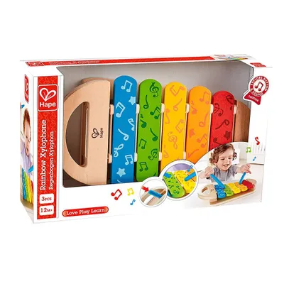 Immagine prodotto di Hape Arcobaleno Xilofono Strumento Musicale Glockenspiel Musica in legno Gioco