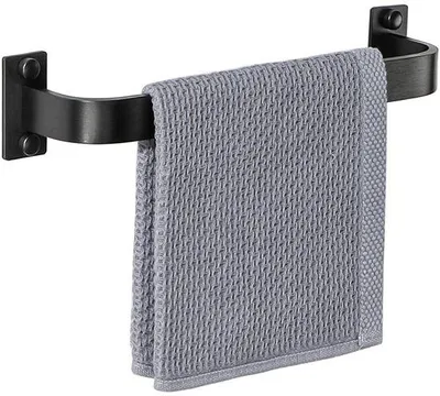 Imagen del producto de Soporte para toallas Unyqoos® de 30 cm, fabricado en aluminio, para baño y cocina. Resistente a la oxidación y la corrosión, se puede montar horizontal o verticalmente. Incluye tornillos