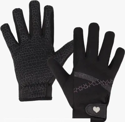 Produktbild von QHP Kinder Reithandschuhe Lize Black/Violet, Größe:XXS