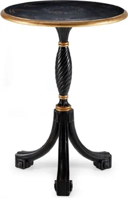 Produktbild von Casa Padrino Luxus Barock Beistelltisch Antik Schwarz / Antik Gold - Runder Barockstil 3-Bein Massivholz Tisch - Luxus Möbel im Barockstil - Barock Möbel - Luxus Qualität -  Italy