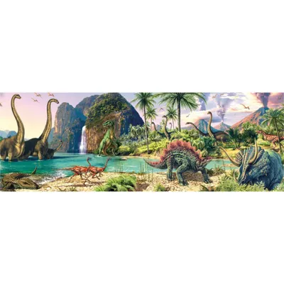Produktbild von Dinotoys Dinosaurier-Panorama-Puzzle 150 Teile