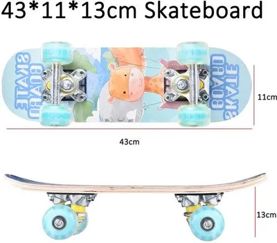 Productafbeelding van Uniqoos® kinder skateboard, in kleur, kant-en-klaar gemonteerd – deck van 7 lagen esdoornhout, antislipwielen, precisiekogellagers