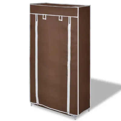 Image de Armoire à chaussures Étagère à chaussures Rangement à chaussures 5 couches 58 x 28 x 106 cm Marron