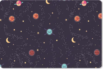 Produktbild von MuchoWow® Schreibtischunterlage Planeten - Sterne - Muster 60x40 cm - XXL Mauspad - Großes Mauspad