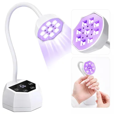 Produktbild von Kabellose UV LED Nagellampe 27W, wiederaufladbarer Gel Nageltrockner mit LCD Display, 3 Timer & Sensor, faltbar 360° Nagellampe für Gel Nägel Zuhause & Studio