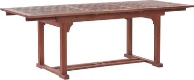 Zdjęcie produktu dla BELIANI Stół jadalniany ogrodowy ciemnobrązowy akacjowe bordowy 160/220 x 90 cm rozkładany otwór na parasol rustykalny