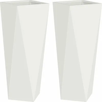 Immagine prodotto di vidaXL Fioriera 2 pezzi Bianco 30 x 30 x 75 cm Acciaio