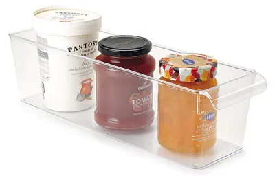 Organizer aus Hartplastik, 11x37x10 cm, transparent, mit Tragegriff