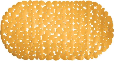 Immagine prodotto di MSV Tappeto per doccia Tappeto per vasca da bagno Tappeto antiscivolo "Pebble" - antibatterico antiscivolo con ventose - giallo zafferano - 39x99 cm