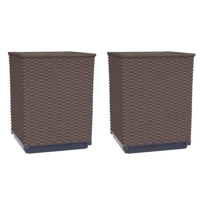Zdjęcie produktu dla vidaXL Sadzarka 2 szt. Brązowy 30x30x37 cm Polipropylen