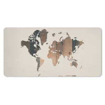 Produktbild von MuchoWow® Schreibtischunterlage Weltkarte - Baum - Design 80x40 cm - XXL Mauspad - Gaming Mauspad