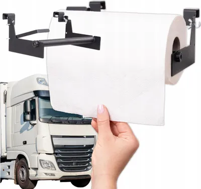 Produktbild von Papierrollenhalter für LKW - Schwarz - 23 X 11 X 14 Cm - Regulierbare Breite - Blockiermechanismus