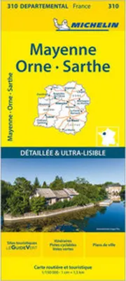 Imagen del producto de Mayenne, Orne, Sarthe: Mapa departamental de Michelin, número 310