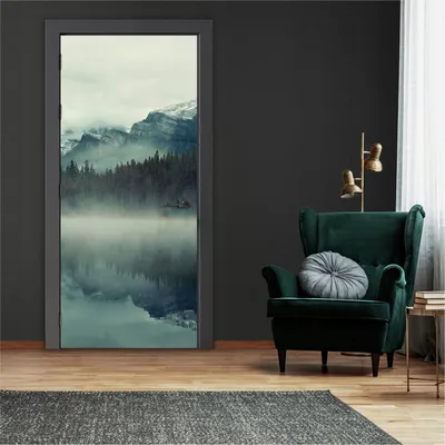 Obrázek produktu pro Samolepicí tapeta na dveře hory - 91x211 cm jednodílná - fototapeta na dveře obývací pokoj kuchyně koupelna samolepka na dveře fólie na dveře odolná proti UV záření připravená k montáži