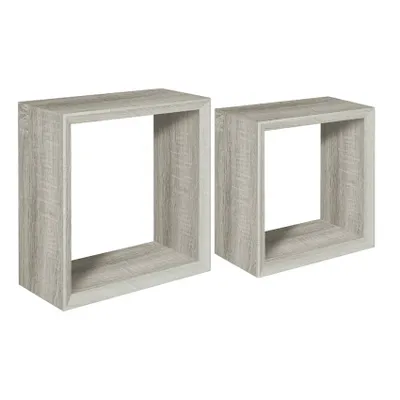 Produktbild von Set aus 2 Würfel-Wandregalen, modernes Design Ginevra - Dunkel Grau