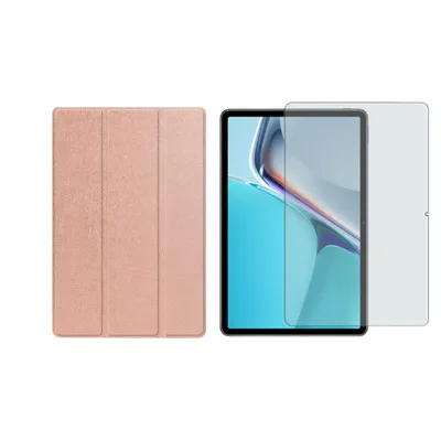 Produktbild von 2in1 Set für Huawei MatePad 11 2021 11 Zoll Tablet mit Smartcover + Schutzglas mit Auto Sleep/Wake Magnetverschluss Hülle