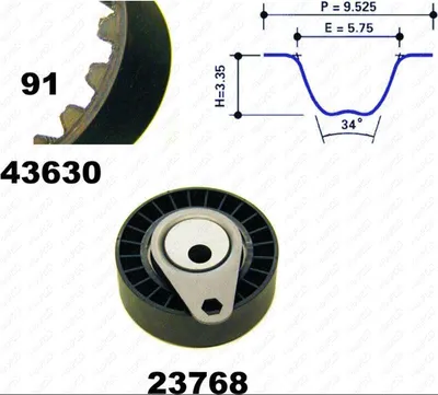 Produktbild von MAPCO 23630 Zahnriemensatz für FORD FOCUS (DAW, DBW) 91-Zähne