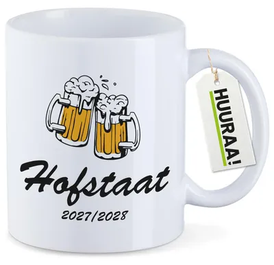 Produktbild von Huuraa Kaffeetasse Hofstaat 2027/28 Bierkrug Schützenfest 330ml Weiß Keramik Kaffeebecher Geschenkidee