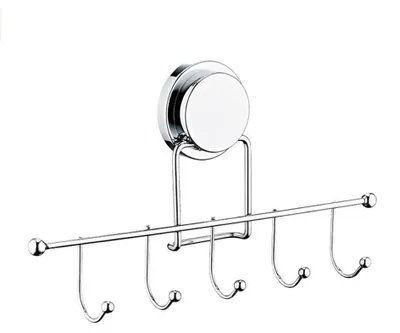 Bohrfreier Handtuchhalter, 5 Haken, bis 10 kg, silber