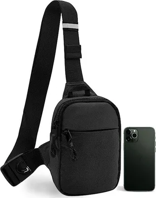 Produktbild von Famanu Sling Chest Crossbody Bag - Schwarz, Wasserdicht, Verstellbarer Schultergurt
