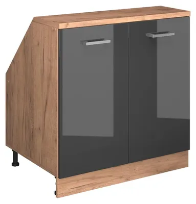 Immagine prodotto di Mobile sottotetto Vicco Rion Antracite lucido 80 x 81.6 cm con 2 porte, carcassa 60 cm profondità, Model 60356