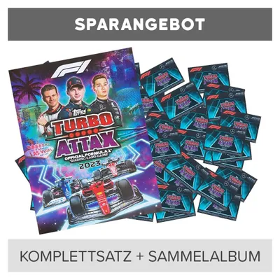 Zdjęcie produktu dla Topps – Turbo Attax Formuła 1 2023 – komplet wszystkich 352 kart wraz z albumem (bez kart limitowanych i innych kart specjalnych)