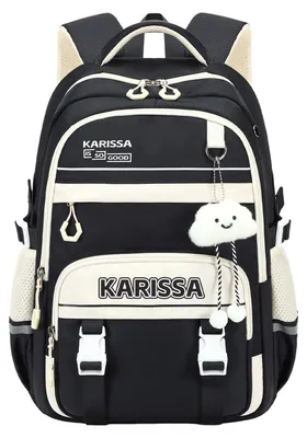 Image de Sac à dos pour filles, en matériau léger et respirant, pour les enfants de 8 à 14 ans, de couleur noire, idéal pour l'école