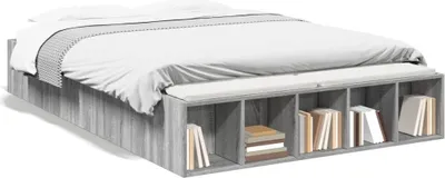 Produktbild von (NEU 2026) Bettgestell moderne, Grau Sonoma 120x200 cm - Holzwerkstoff - Klassische Betten - 46 kg