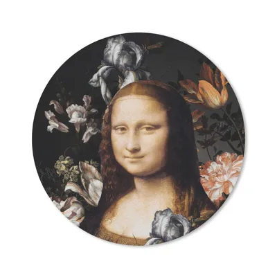Produktbild von MuchoWow® Mauspad Mousepad Mona Lisa - Blumen - Alte Meister 20x20 cm - Mousepads - Maus Mat - Pad - Mausunterlage - Schreibtischmatte