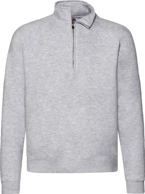 Produktbild von Fruit of the Loom Premium Zip Neck Sweat ,Farbe: graumeliert ,Größe: M
