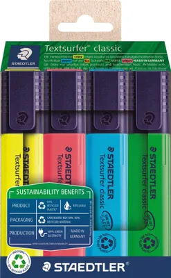 Produktbild von STAEDTLER Textmarker Textsurfer classic 4er-Set sort. retail