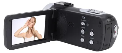 Obrázek produktu pro 4K videokamera, 80 MP, HD, 3palcový displej s otočením o 270 stupňů, 18násobný digitální zoom, videokamera s LED bleskem na cesty