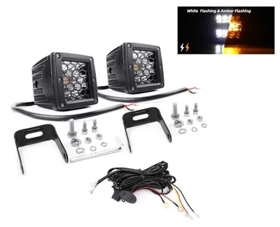 Produktbild von 2er-Set LED-/Halogen-Warnleuchten Weiß + Orange Licht 12V - 24V Dual-Kombileuchte (Doppellicht) F