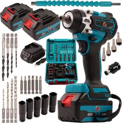 Produktbild von Bull-Tech Akku-Schlagschrauber 2X 48V 680Nm Für Räder + 1/2 Zoll Kit