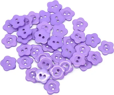 Produktbild von 10 Kinderknöpfe Blume, 14 mm, violett
