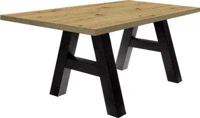 Produktbild von Esszimmertisch Elia 8 140 x 90 x 75 Esstisch Schwarzstahl/Asteiche 13308-140