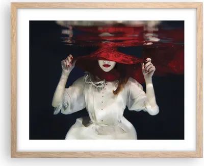 Produktbild von Gerahmtes Poster - Rahmen in heller Eiche - Mädchen Rot Hut - 50x40 cm - Wand Bild - Wanddeko - Wandbilder - Kunstposter - Wandposter - Bilderrahmen - Bilder - Kunstdruck - Wandbild - P2NAA50x40-4305
