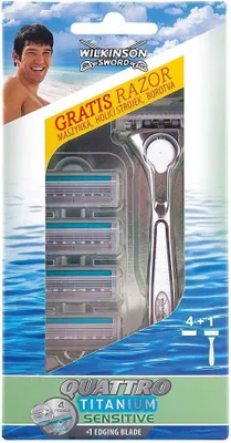 Immagine prodotto di Rasoio Wilkinson Sword Quattro Titanium Sensitive a 4 lame