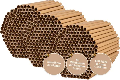 Produktbild von 600 Nisthülsen Ø6mm Insektenhotel - Füllmaterial zum Bauen und Basteln